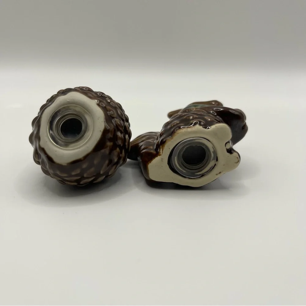 Vintage Squirrel & Acorn Salt and Pepper Shakers Woodland Rustic Kitchen Decor